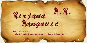 Mirjana Mangović vizit kartica